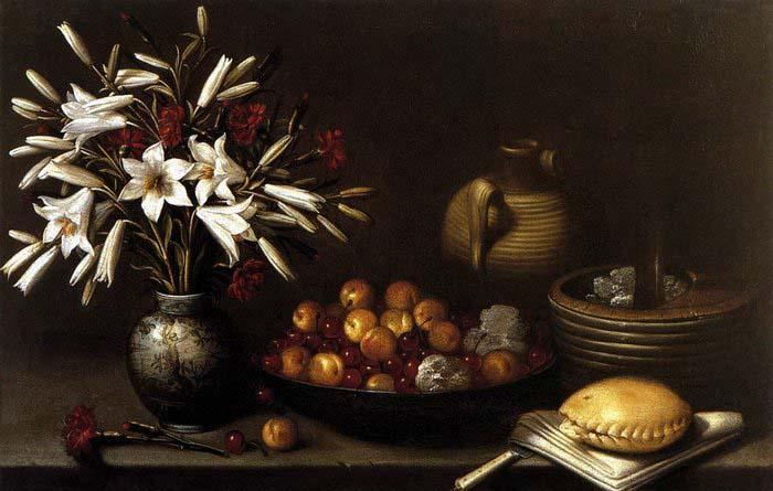 Francisco Barrera Still-Life with Flowers and Fruit oil painting picture